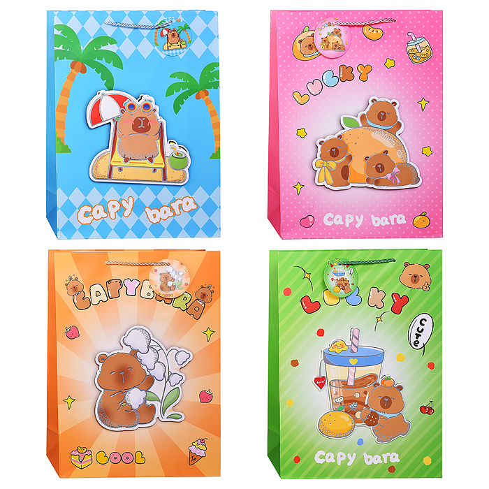 Пакет подарочный 00-7402 "Капибара" 30*41.5*12см