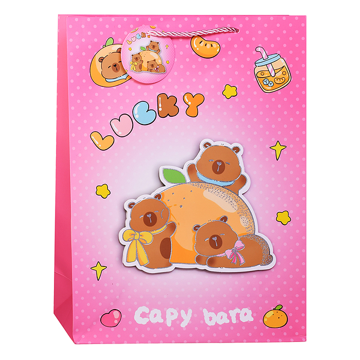 Пакет подарочный 00-7402 "Капибара" 30*41.5*12см