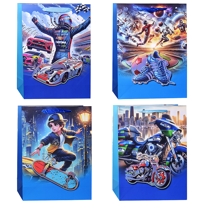 Пакет подарочный 00-7426 "Мир приключений" 40*30*12см