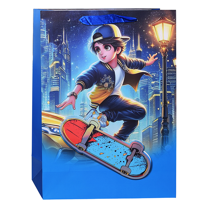 Пакет подарочный 00-7426 "Мир приключений" 40*30*12см