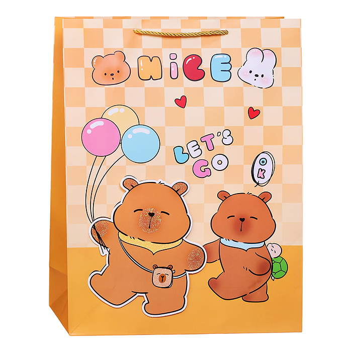 Пакет подарочный 00-7410 "Весёлые капибарки" 31*12*40см