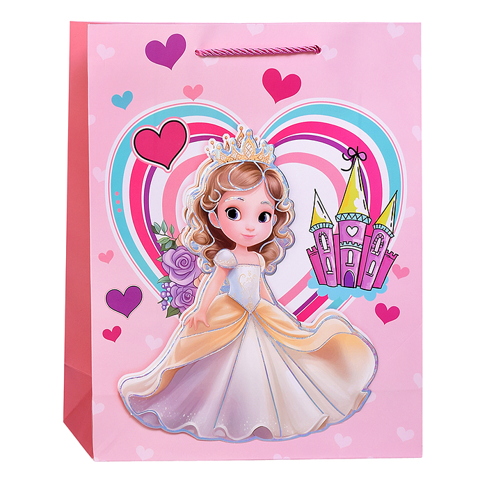 Пакет подарочный 00-7440 "Подарок маленькой принцессе" 26*32*10см
