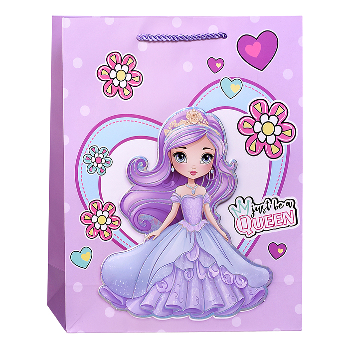 Пакет подарочный 00-7440 "Подарок маленькой принцессе" 26*32*10см