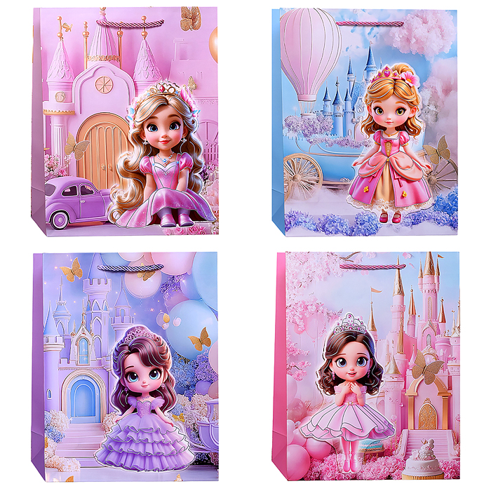 Пакет подарочный 00-7442 "Маленькой принцессе" 26*32*10см