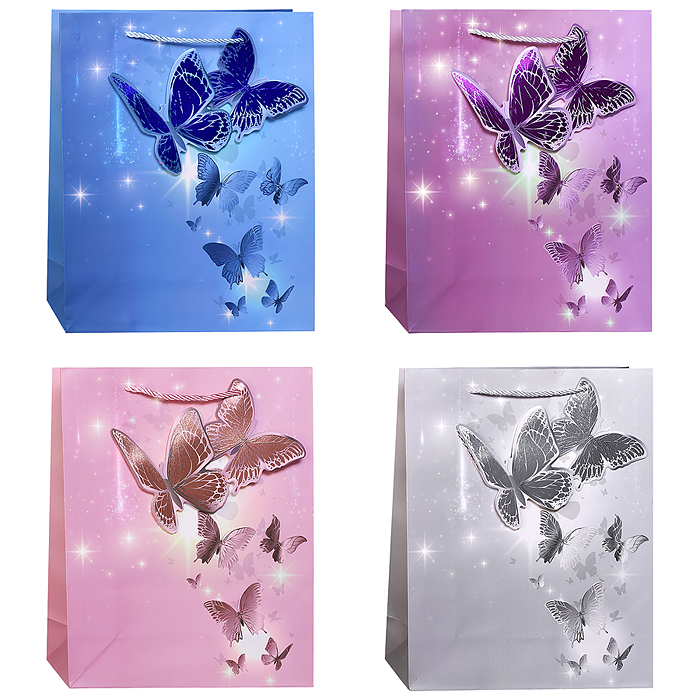 Пакет подарочный 00-7448 "Бабочки" 26*32*10см