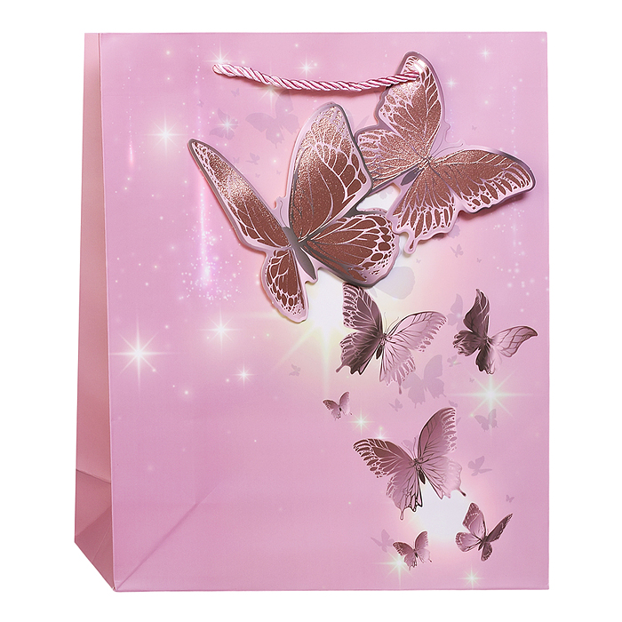 Пакет подарочный 00-7448 "Бабочки" 26*32*10см