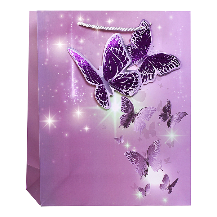 Пакет подарочный 00-7448 "Бабочки" 26*32*10см