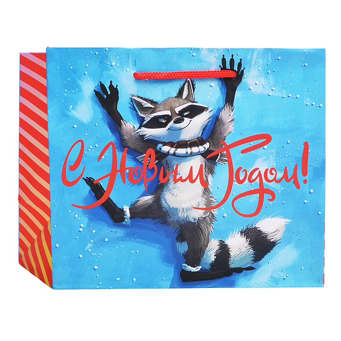 Бумажный пакет для сувенирной продукции с ламинацией, с шириной основания 23 cм