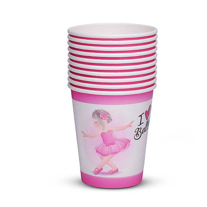Набор посуды одноразовой 00-7485 "Балерина" стаканы (10 шт)