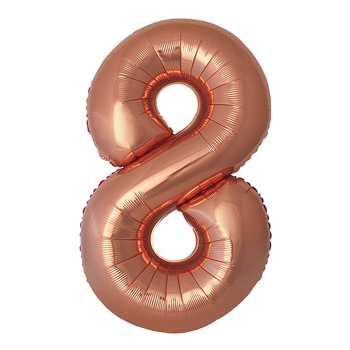 Шар (40''/102 см) Цифра, 8 Slim, Бронза, Металлик, 1 шт. в уп.