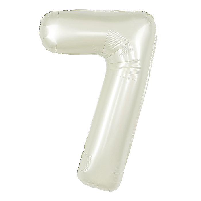 Шар (40''/102 см) Цифра, 7, Белый песок, Сатин, 1 шт. в уп.