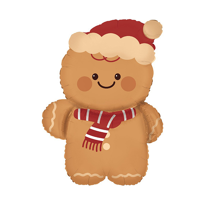 Шар (29''/74 см) Фигура, Пряничный человечек в колпачке, 1 шт. в уп.