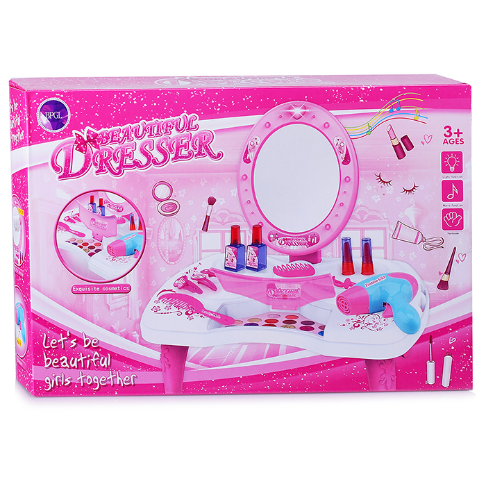 Игровой набор "Стилист" (столик) 998A-5, свет/звук  в чемодане
