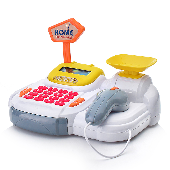 Игровой набор 668-117 "Касса" (набор продуктов, корзина, весы) в коробке