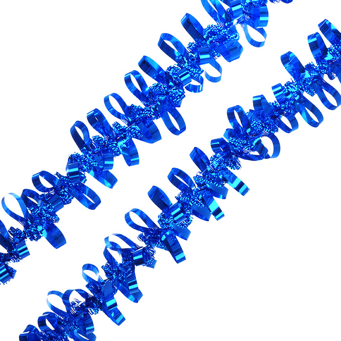 Мишура  "Бантики" синяя d-45 