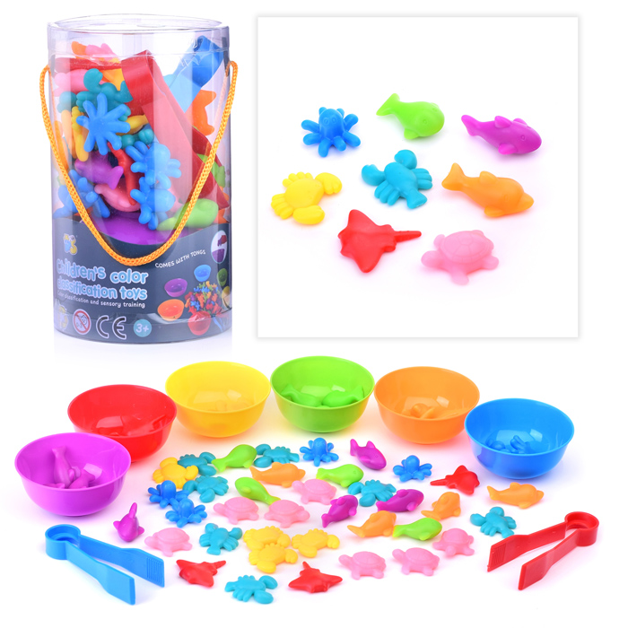 Настольная игра-сортировщик "Морские животные" 2188-16 в тубусе