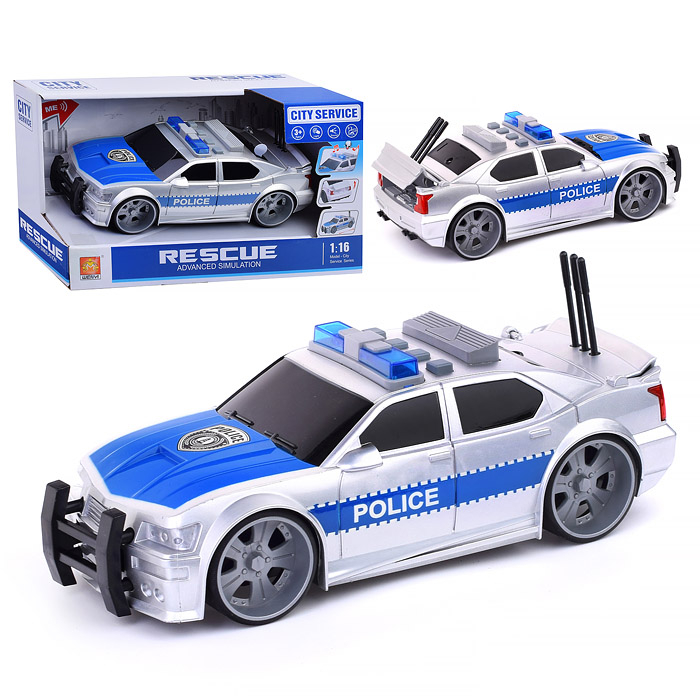 Машина WY620B "Полицейская" 1:16 (свет, звук) на батарейках, в коробке