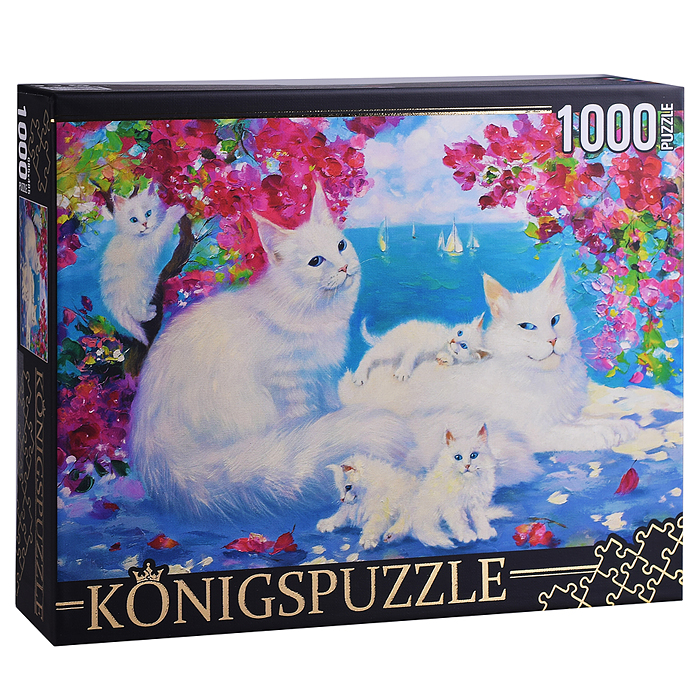 Пазлы 1000 Konigspuzzle "Котинова. Цветы лето море"