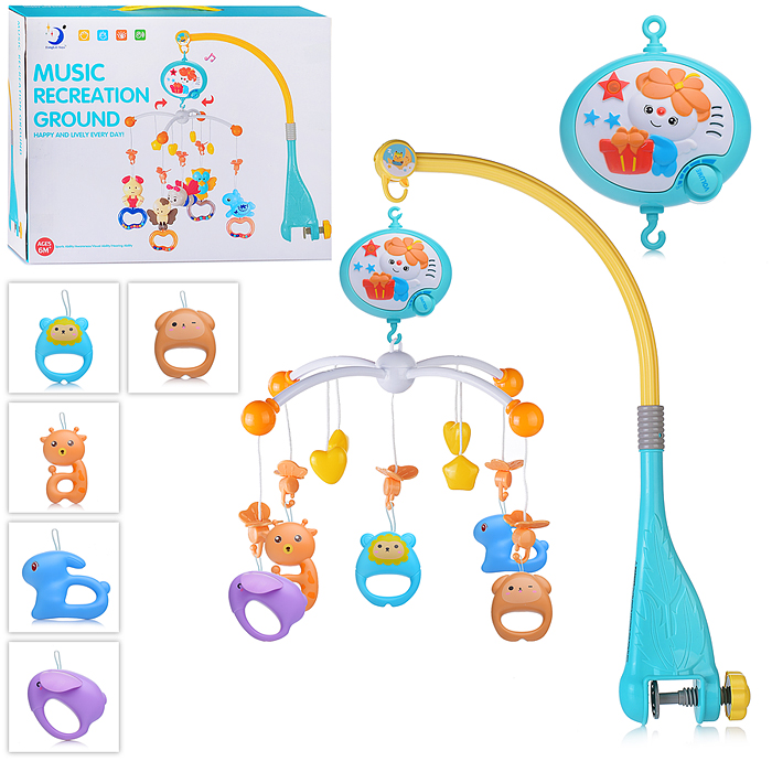 Мобиль HL2020-44 "Чудные животные" музыкальный, на кроватку, в коробке