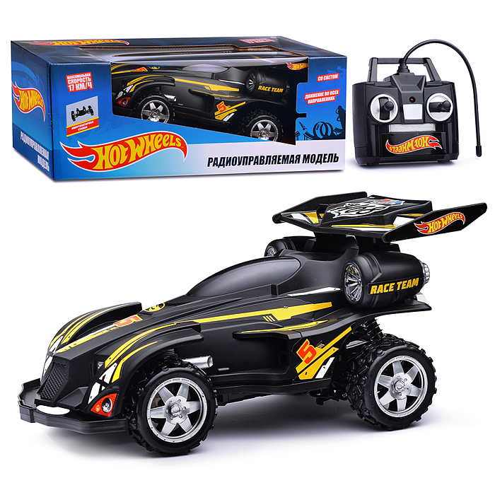 Багги на р/у Hot Wheels cо светом, скорость до 17км/ч, с АКБ, чёрная