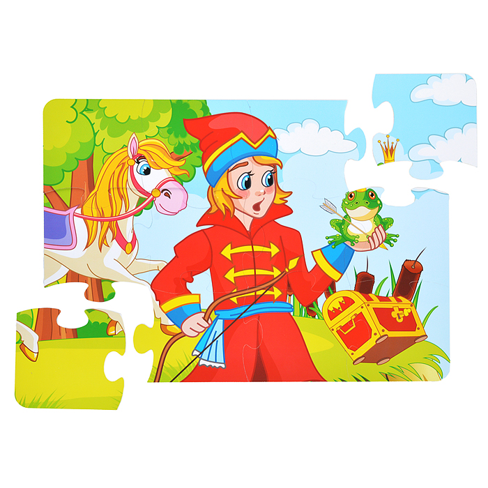 Игра настольная. Поле+пазл "Царевна-лягушка" 