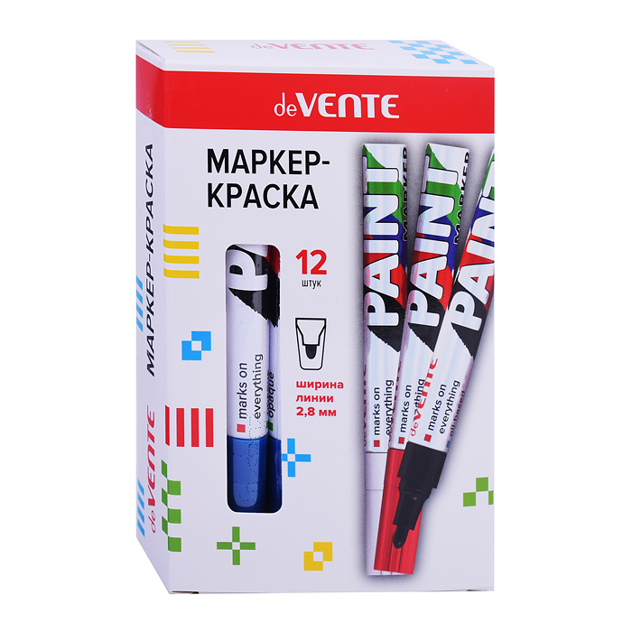 Маркер-краска синяя, круглый алюминиевый корпус, с клипом, нитро-основа, пулевидный наконечник