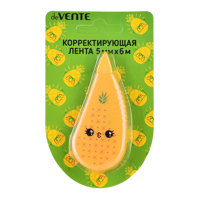 Корректирующая лента "Pineapple" 5 ммx06 м, регулировка натяжения ленты, оранжевый непрозра