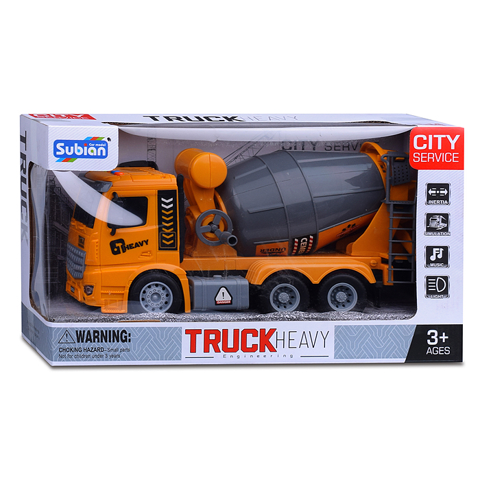 Машина S977-12A "Автобеносмеситель" со светом и звуком, в коробке