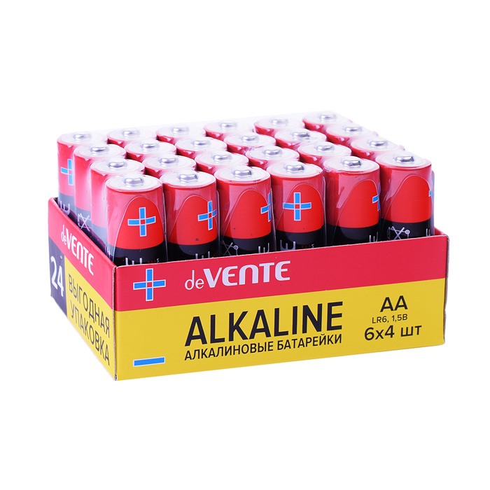 Батарейка "Alkaline" алкалиновая, AA, LR6, 1,5В, 24 шт в термоусадочной пленке