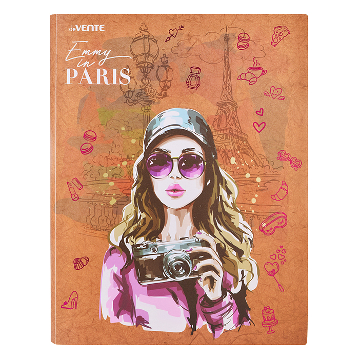 Папка с 020 вкладышами A4 "Emmy in Paris" A4 (235x310x15 мм) 400 мкм, фактура крафт-имитаци