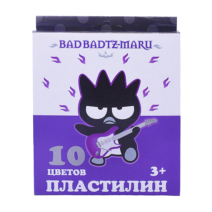 Пластилин 10 цветов "BadBadtzMaru" 200 гр, стека пластиковая, картонная упаковка с европодвесом