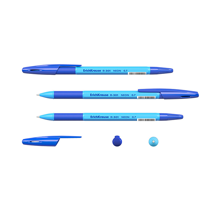 Ручка шариковая R-301 Neon Stick&Grip 0.7, цвет чернил синий 