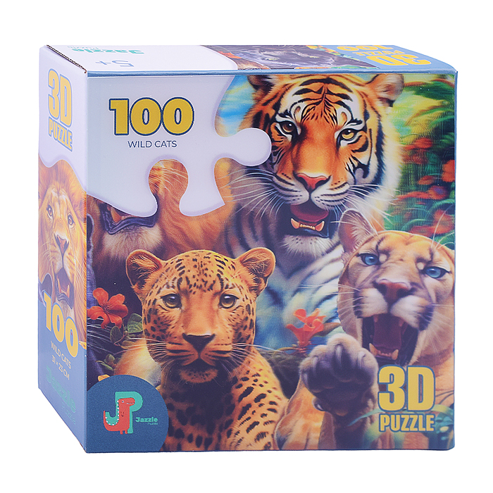 Пазл 3D "Дикие кошки" 100 детал., 5+