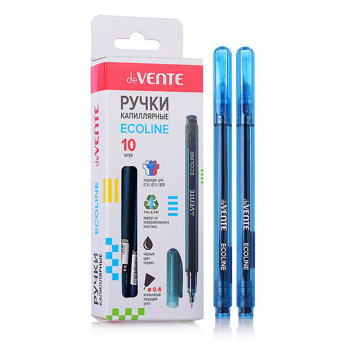 Ручка капиллярная "Ecoline" d=0,4 мм, круглый корпус, в картонной коробке, черная Ручка капиллярная "Ecoline" d=0,4 мм, круглый корпус, в картонной коробке, черная