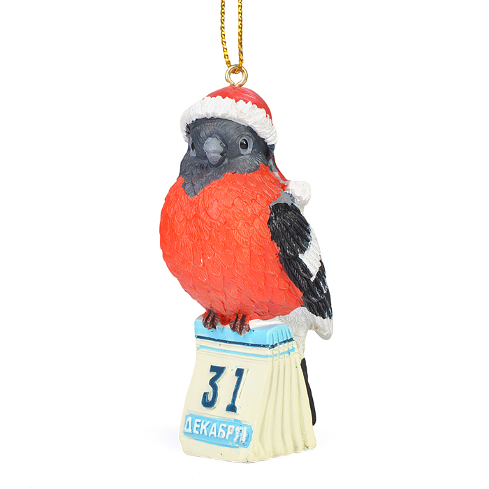 Полирезиновая подвеска "Снегирь с календариком" 4*8см. Полирезиновая подвеска "Снегирь с календариком" 4*8см.