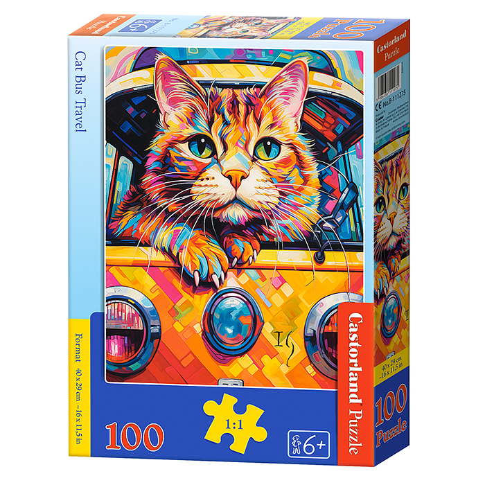 Пазлы 100 "Кот-путешественник"