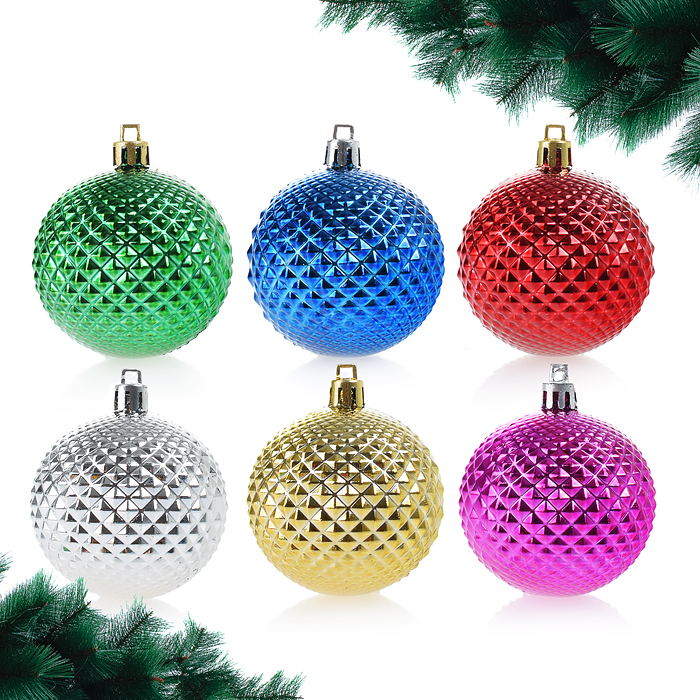 Набор шаров S0734 "Радуга цвета" (6шт, 6см) в пакете Набор шаров S0734 "Радуга цвета" (6шт, 6см) в пакете