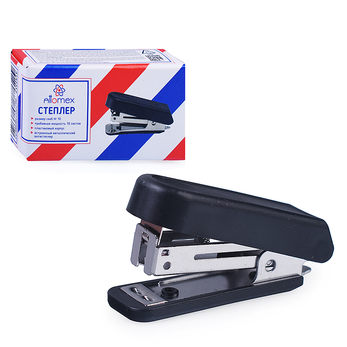 Степлер "Attomex" № 10 (мощность 10 листов, глубина скрепления 30 мм) малый пластиковый Степлер "Attomex" № 10 (мощность 10 листов, глубина скрепления 30 мм) малый пластиковый