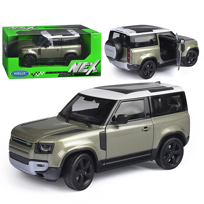 Машинка 1:24 Land Rover Defender 2020, зеленый