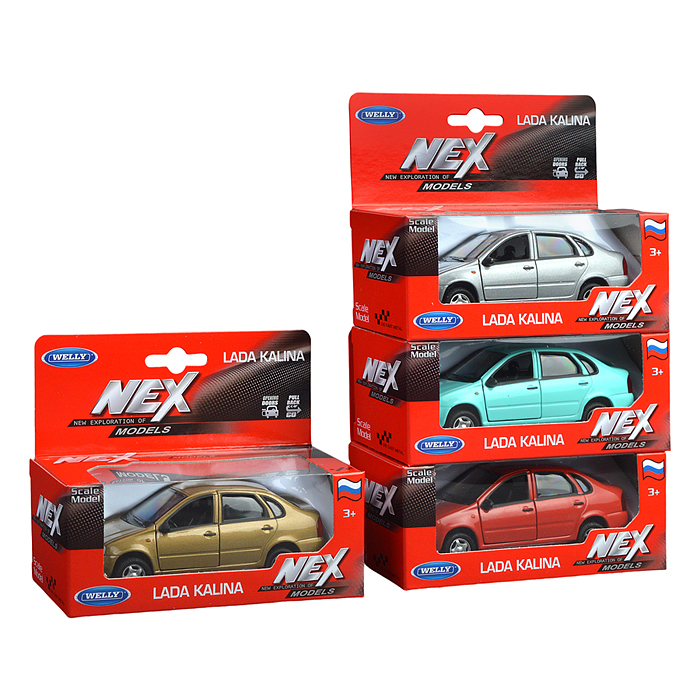 Машинка 1:38 LADA Kalina, пруж. мех., цвет в асс.