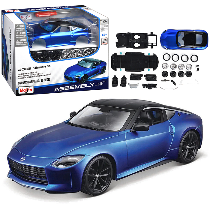 DIY машинка с отверткой die-cast 2023 Nissan Z, 1:24, синяя