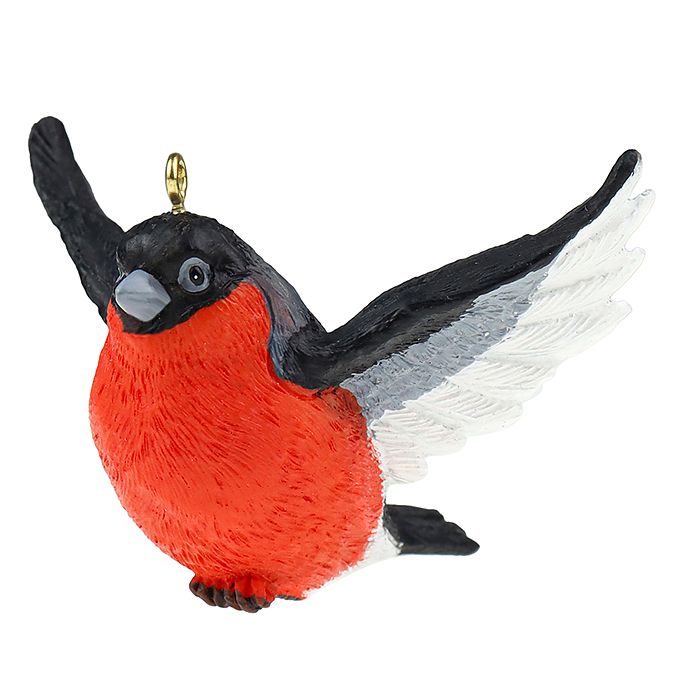 Полирезиновая подвеска "Снегирь в полете" 7,5*4,5см., 