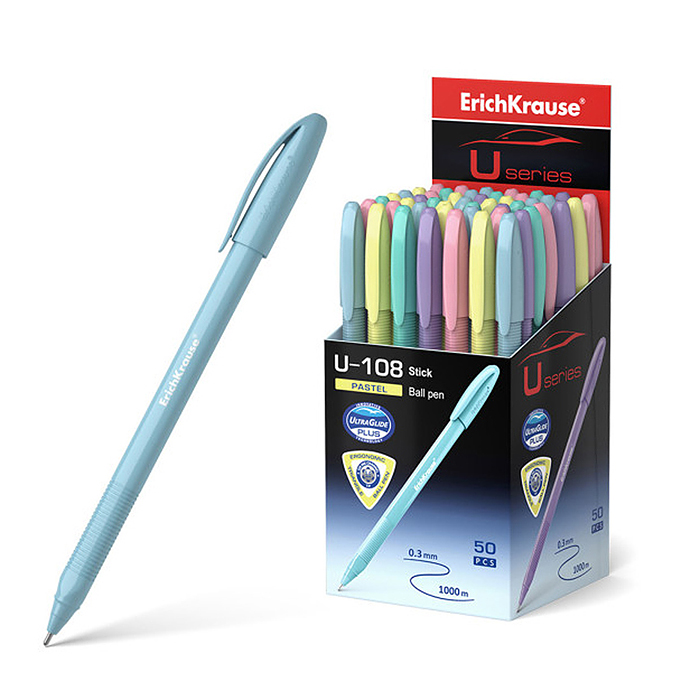 Ручка шариковая U-108 Stick Pastel 0.7, Ultra Glide Technology, цвет чернил синий (в кор