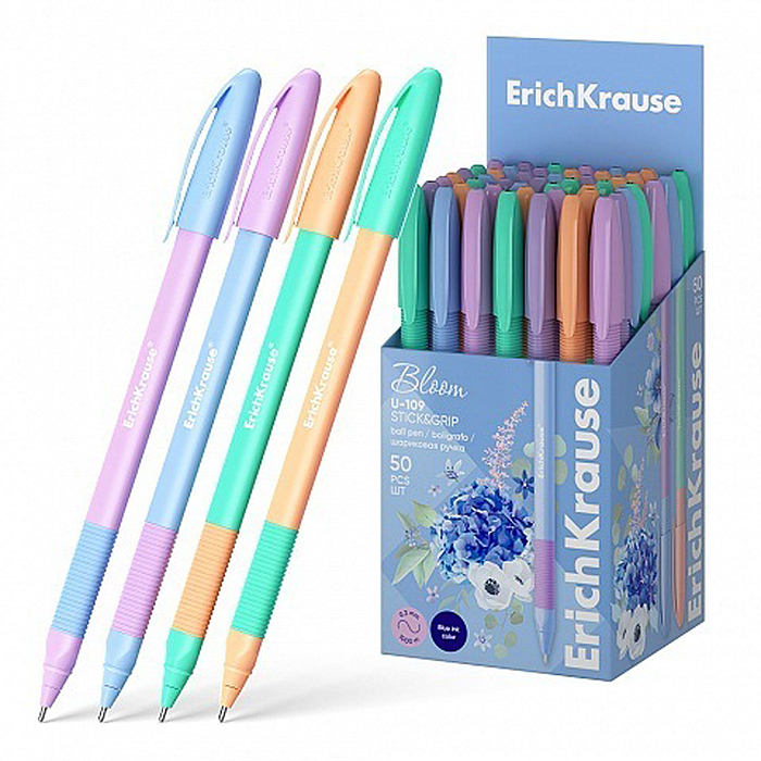 Ручка шариковая U-109 Stick&Grip Pastel Bloom 1.0, Ultra Glide Technology, цвет чернил с