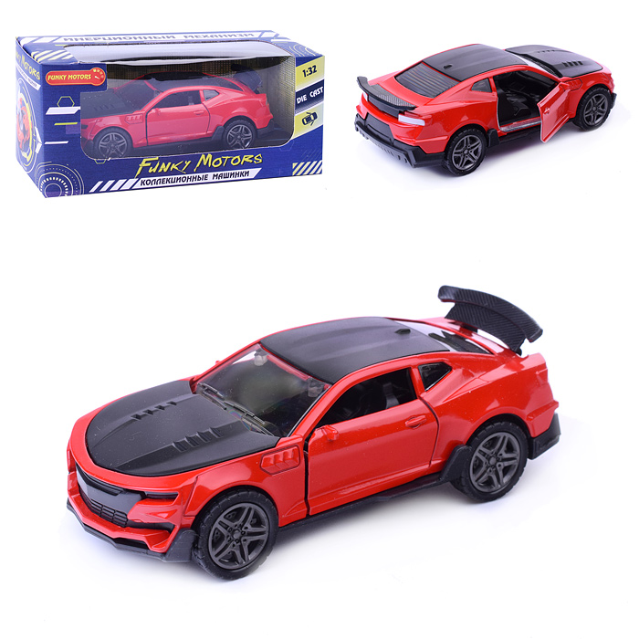 Красная инерционная машинка Купе die-cast,1:32, открывающиеся двери 