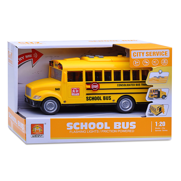 Автобус WY940A "Школьный" инерц. в коробке