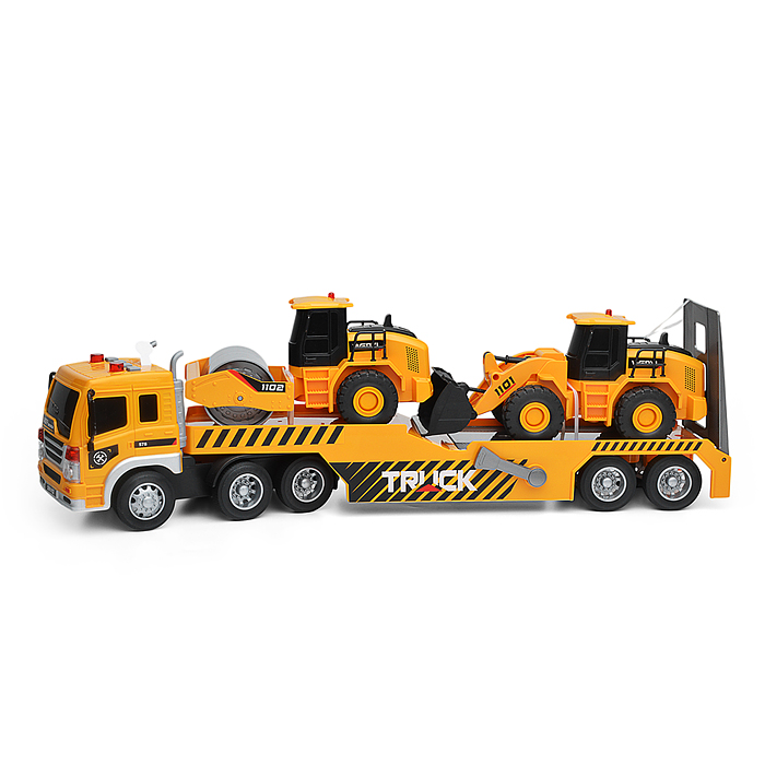 Машина WY578C "Эвакуатор" с дорожной техникой 1:16 ( свет, звук) в коробке