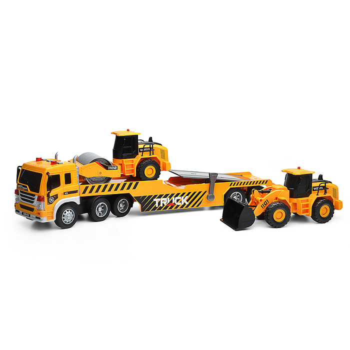 Машина WY578C "Эвакуатор" с дорожной техникой 1:16 ( свет, звук) в коробке