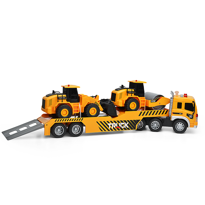 Машина WY578C "Эвакуатор" с дорожной техникой 1:16 ( свет, звук) в коробке