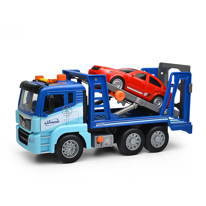 Машина WY1120A "Эвакуатор" 1:10 ( свет, звук) в коробке ( цвет синий )